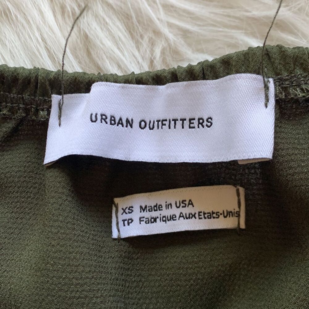 Urban Outfitters Army Green Crop Jumpsuit Wide Leg Strapless Womens Size XS - Picture 8 of 9